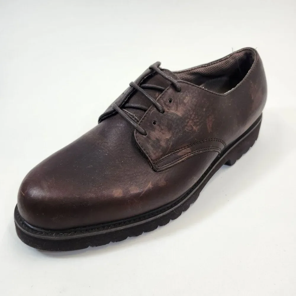 Bass Weejuns Derby Shoes Mens 10M Waterproof Leather Plain Toe Comfort Oxford
